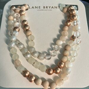 NEW LANE BRYANT THREE STRAND NECKLACE NEW ON CARD